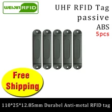 UHF RFID металлическая бирка 915 МГц 868 м M4QT EPC 110*25*12,85 мм 5 шт. Прочный ABS Материал стойки смарт-карты пассивные RFID метки