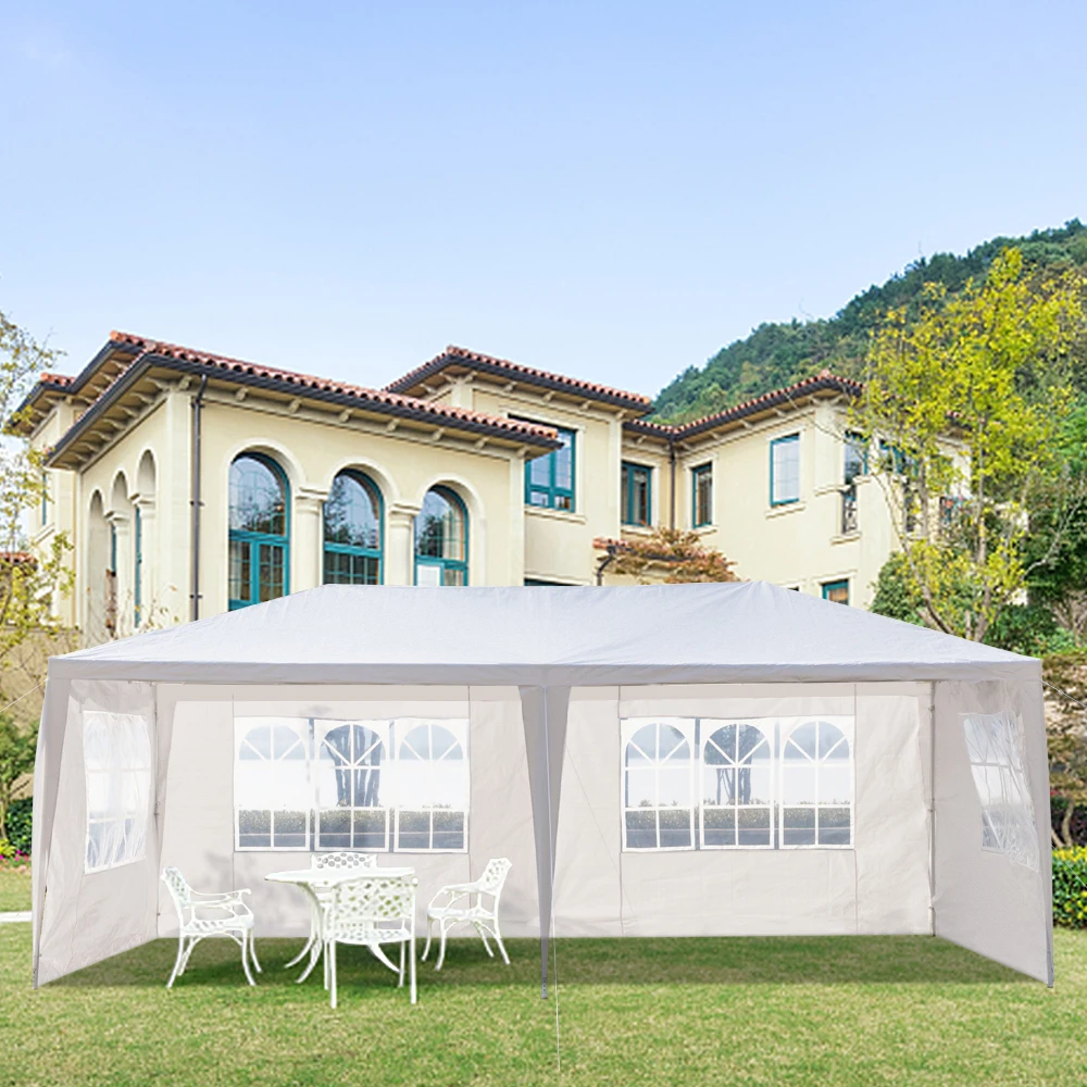 

3 x 6m Four Sides Two Doors Waterproof Tent with Spiral Tubes Garden Tent Gazebo Canopy Portable Upgrade Outdoor Gazebo