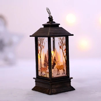 

Christmas Candle Light For Home Colorful Patterns Christmas Outdoor Decoration Dining Table Living Room Unique Pavilion Shape