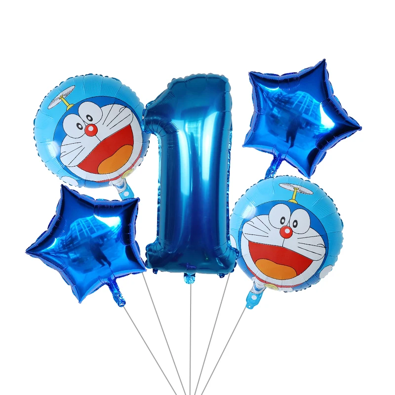 

5pcs Doraemon 30inch number air balloons Jingle cat Globos Helium Balloon Wedding Decor Happy Birthday Party Supplies Balloon