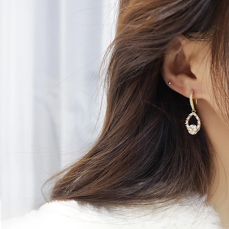 Korean Exquisite Big Rhinestone Women Earring AAA Transparent Zirconia CZ Drop Earrings Wedding Jewelry for Bridal Gift - Image 2