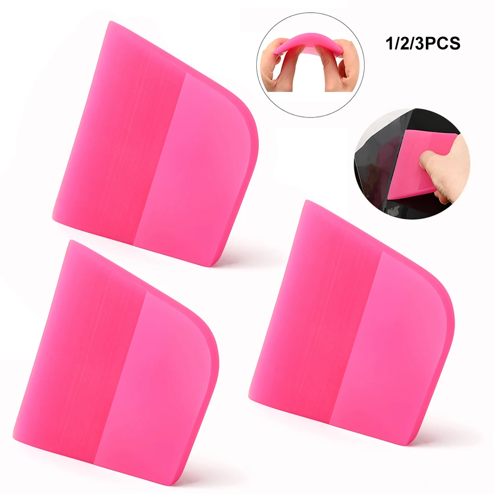 

EHDIS 1/2/3PCS Soft Car Protective Film Pasting Scraper Carbon Fiber Vinyl Wrap Squeegee Window Tinting Wrapping Cleaning Tools