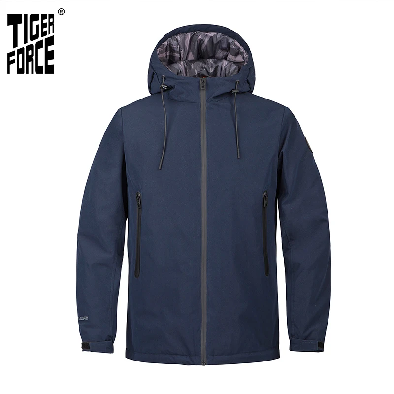 Новинка 2020 мужская куртка TIGER FORCE ветровка с капюшоном Высококачественная теплая