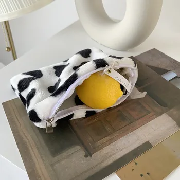 

Soft Plush Coin Purses Mini Wallets Flannel Storage Bags For Women Warm Card Holder Credit ID Wallet Pockets Female Coin Purse