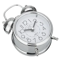 Vintage Retro Alarm Clock Silent Pointer Clocks Round Number Dual Bell Loud Alarm Clock Bedside Night Light Home Decor DROPSHIP 2