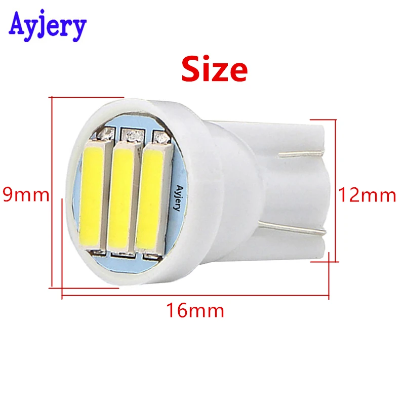 Ayjery 1000 шт. 194 161 168 W5W T10 7014 3 SMD 3 светодиодных фар для авто Подсветка приборной панели сигнальные лампы AC/DC 12V задняя парковка лампы