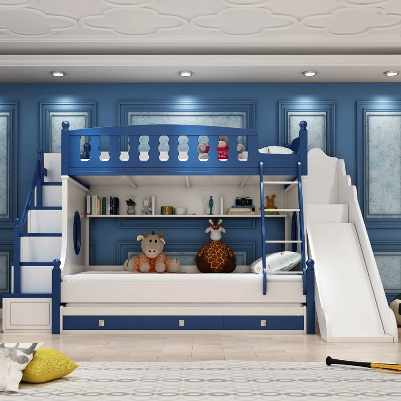 Детская кровать с регулируемой высотой лестница двухъярусной кровати слайд