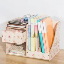 Деревянный Настольный набор настольная подставка для хранения A4 стеллаж для файлов с ящиком коробка для хранения