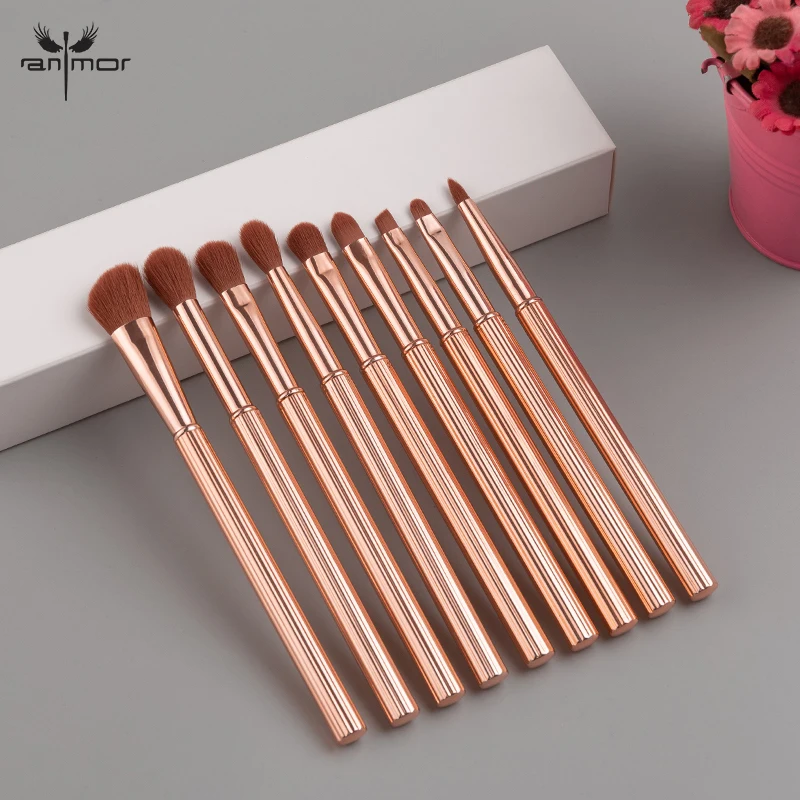 

ANMOR Eye Makeup Brush Set 9Pcs High Quality Eyeshadow Blending Make up Brushes Metal Handle Pinceaux Maquillage
