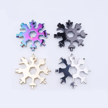 

Snowflake Multi Tool Keyring Spanner Screwdrive Wrench Multifunction Multipurpose Camp Snowflake Card