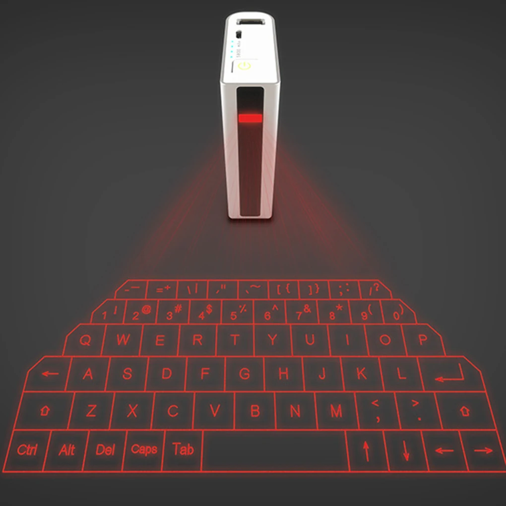 

2 In 1 Virtual Keyboard External Key Projection Keypad Charge Bank Portable Smart Phone Tablet PC Notebook