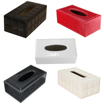 

Durable Home Car Rectangle PU Leather Tissue Box Paper Holder Case Cover Napkin