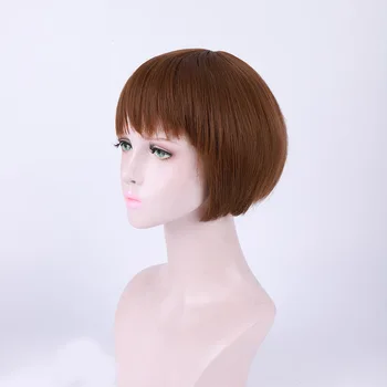 

LANLAN Straight With Bangs For Women Medium Length Hair Bob Wig Heat Resistant bobo Hairstyle Cosplay Synthetic Wigs