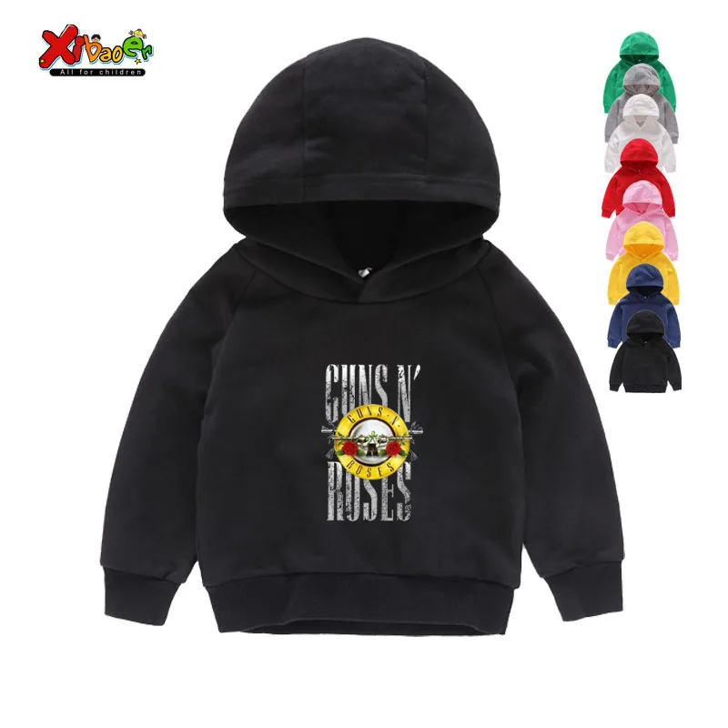 Guns N Roses Kids Hoodies 2019 Sweatshirts Pure Cotton Round Neck Children's Infant Toddler Costume | Мать и ребенок