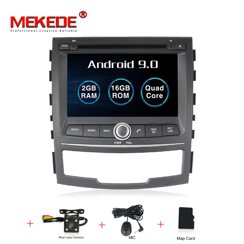 16G DVD CAMERA MEKEDE 1024X600 2Din Восьмиядерный 4G ram Android 9,0 автомобильный мультимедийный плеер для SSANGYONG KORANDO 2011-2013 стерео навигационный GPS радиоприемник - Цвет: 16G DVD CAMERA