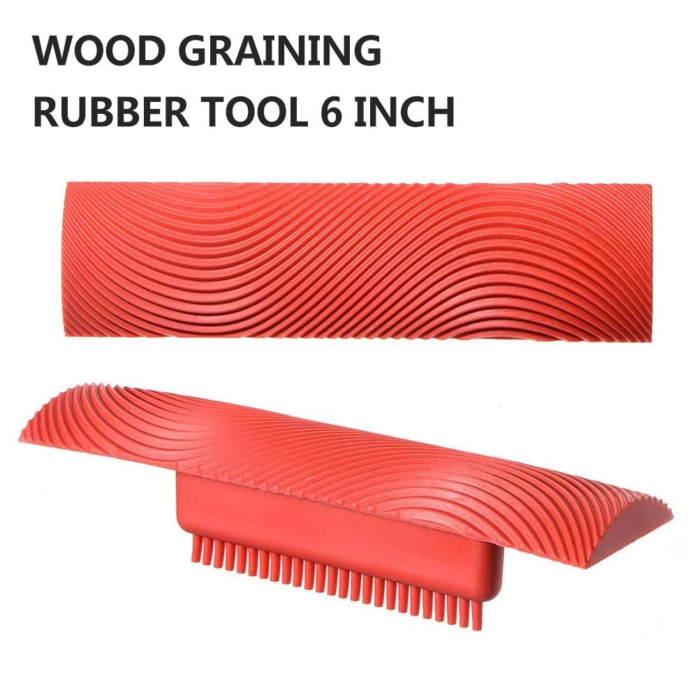2PCS/Set Rubber Grain Paint Roller DIY Wood Graining Tool Kit Household Wall Art 