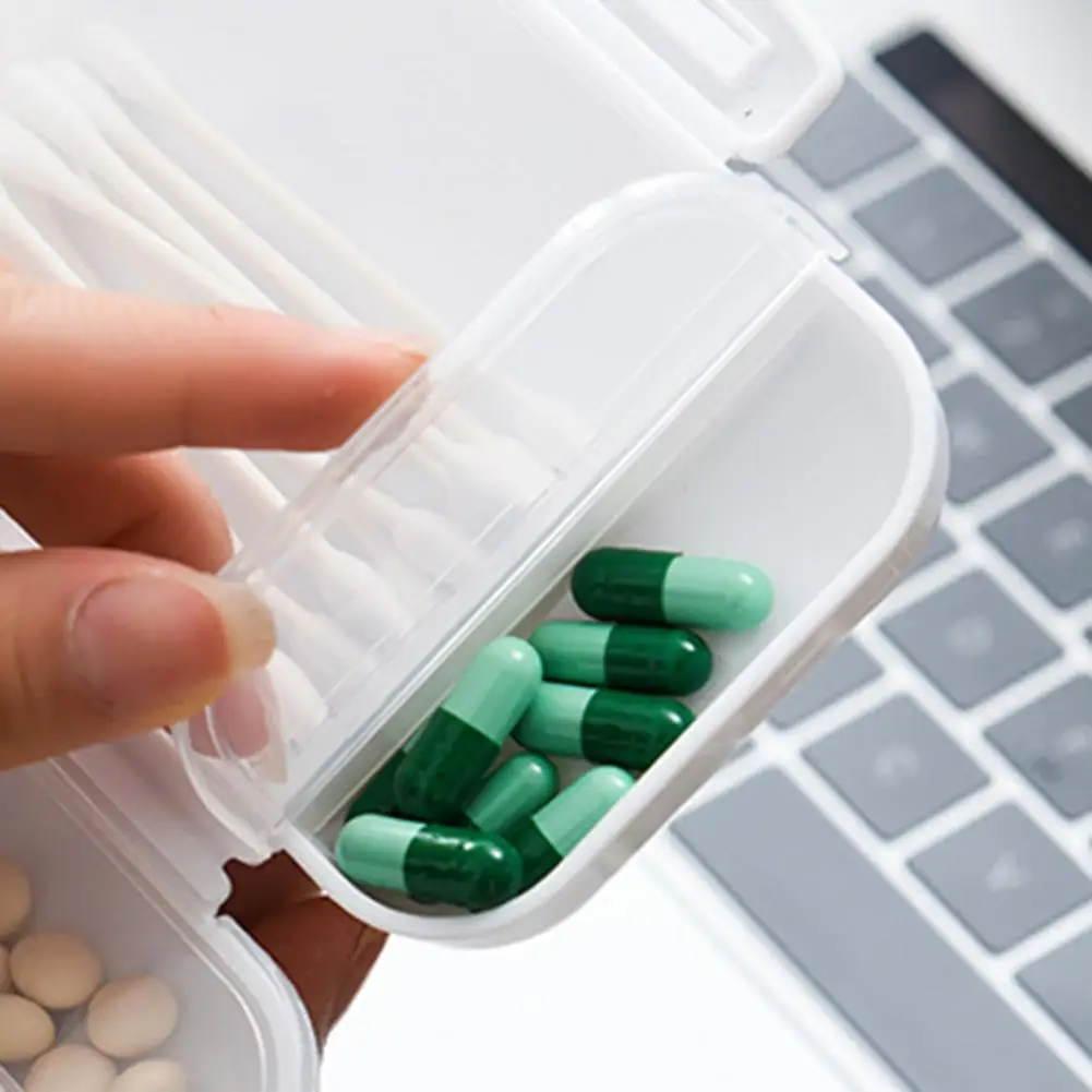 Caja de almacenamiento de medicamentos, caja organizadora ovalada para  medicamentos, caja de primeros auxilios de plástico vacía, doble capa, gran
