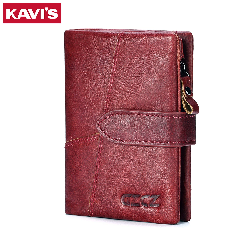 Cartera pequeña de piel auténtica para mujer, monedero con cremallera, con cierre de calidad, rojo, 2021|Carteras| - AliExpress