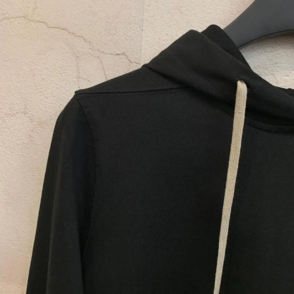 19ss Оуэн сейк мужские хлопковые толстовки с капюшоном Готический оверсайз мужская одежда осень однотонные черные толстовки джемпер
