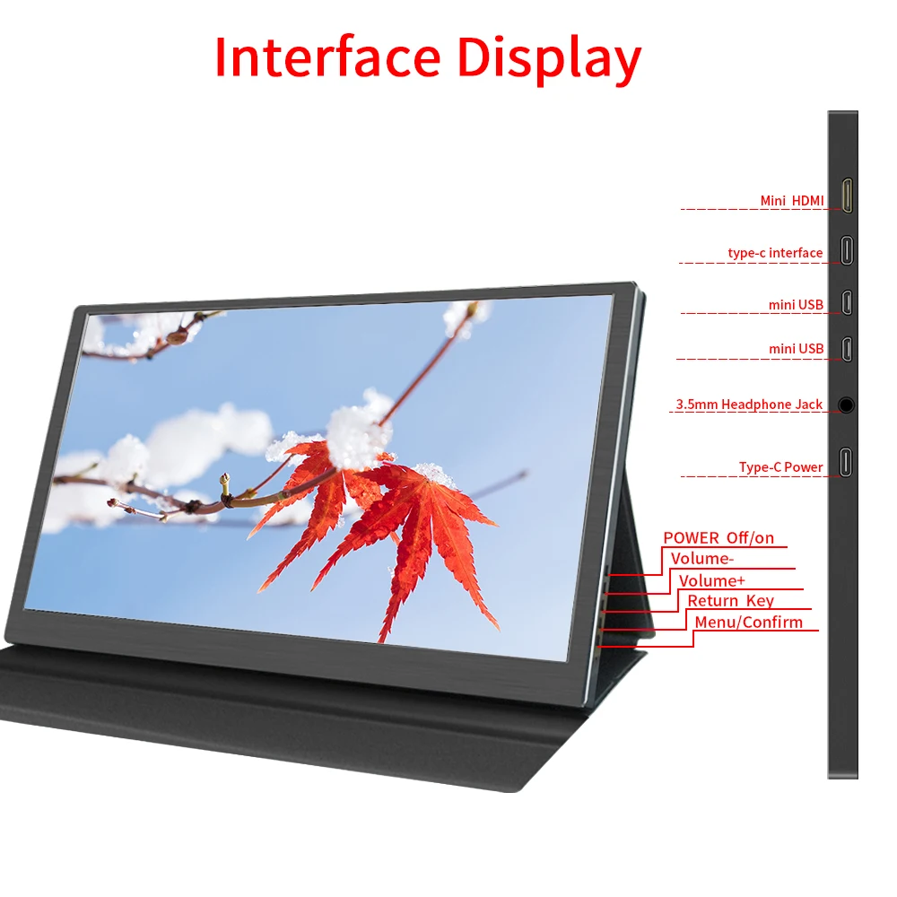 US $137.27 2 in 1 portable 156inch computer monitor Type C and HDMI output monitor for PS5 switch Raspberry Pi Xiaomi TV settop box