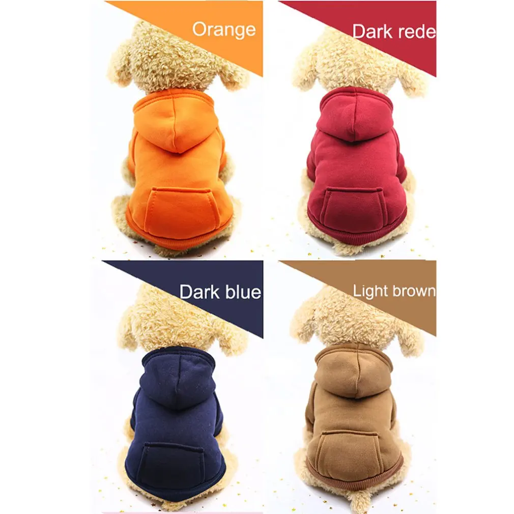Одежда для собак Teddy Than Bear Vip Cat Pet Карманный Однотонный свитер осенняя и зимняя двухногая одежда