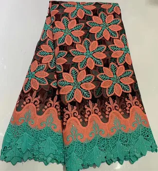 

african french lace with stone embroidery lace cord guipure lace fabric african lace fabric 5yards nigerian lace fabric WD-C9