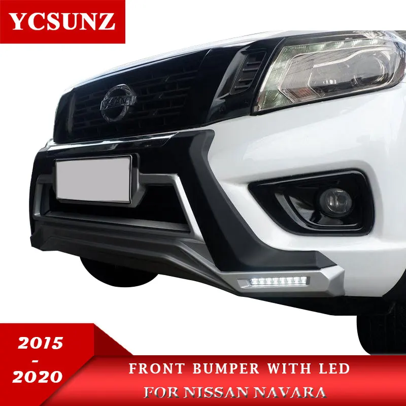 

Front Bumper with LED lights DRL For Nissan Navara NP300 2014 2015 2016 2017 2018 2019 Frontier Bumper Accessories Parts