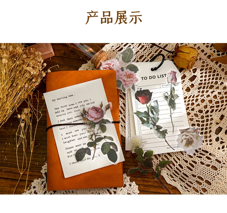 Mr.paper 6 Designs 12 Pcs/bag Bottled Flowers Series Plant Style Butterfly Flower Hand Account Material DIY Decoration Stickers