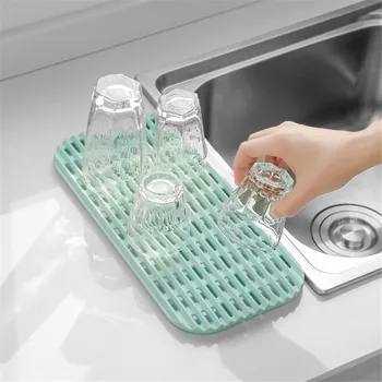

Rectangle Silicone Dish Drying Mat Premium Dinnerware Table Mat Tableware Dishwasher Placemat Kitchen Dish Mat #Y5
