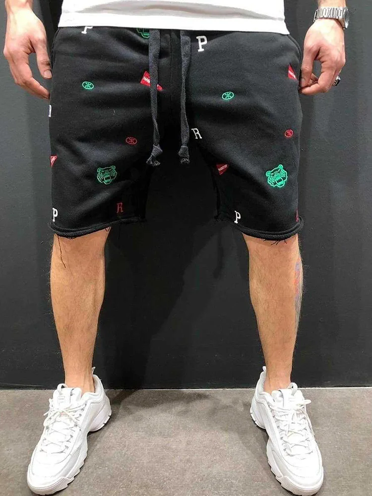 New High Street Summer Tide Brand Embroidered Hip-Hop Beggar Cotton Men's Loose Five-Point Pants Sports Casual Jogging Shorts New High Street Summer Tide Brand Embroidered Hip-Hop Beggar Cotton Men's Loose Five-Point Pants Sports Casual Jogging Shorts