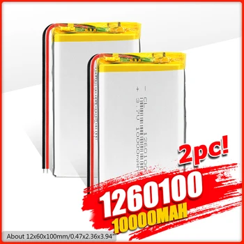 

Size 1260100 3.7v 10000mAh li-ion Lipo cells Lithium Li-Po Polymer Rechargeable Battery For Tachograph Car Bluetooth speaker