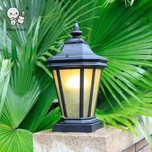 Уличный Водонепроницаемый Алюминиевый металлический светильник для ландшафтного освещения Европейский Винтажный Ретро фонарь для сада столб торшер на Распорке E27 E26 лампа