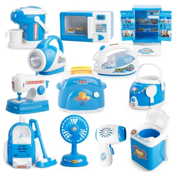 

6/12 Pcs/Set Pretend Play Toy Vacuum Cleaner Toy Housekeeping Cleaning Juicer Washing Sewing Machine Mini Clean Up Play Toy Gift