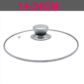 

14-34CM Universal Cookware Cover Tempered Glass Lid For Frying Pan Saucepan Cooking Pot Wok With Knob Kitchen Cooker Accessories