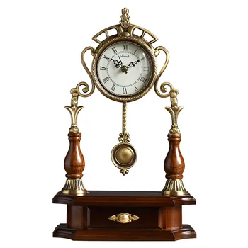 

Nordic Luxury Table Clock Pendulum Antique Wooden Table Watch Creative Living Room Desktop Clock Relogio Mesa Home Decor AC50TC