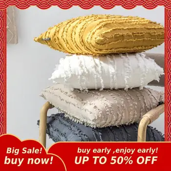 

MIHE 45x45cm vintage Pillow cover solid knitted square beige pillows case car sofa home christmas supply A-BZT15