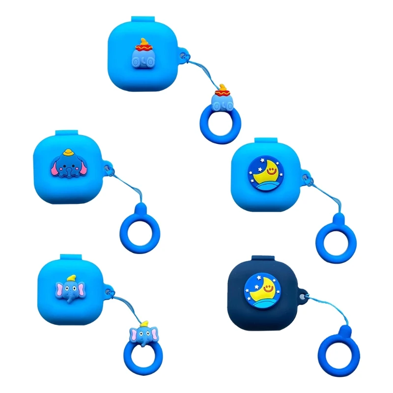 

Blue Cute Cartoon Anti-fall Dust-proof Protective Cover Silicone Case for S-AMSUNG Galaxy-Buds live Wireless Earphone