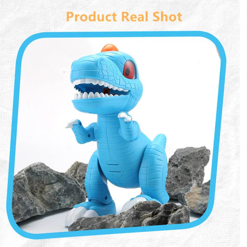Atomized Fire-Breathing Dinosaur Cool Light Simulation Sound Effect Fall Resistance Smooth Body Dynamic Music Electric Kid Toy