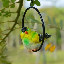 10 Стиль животное птица украшение, статуэтка с железным кольцом птица полимерные садовые изделия дизайн Ландшафтная Скульптура фестиваль Декор