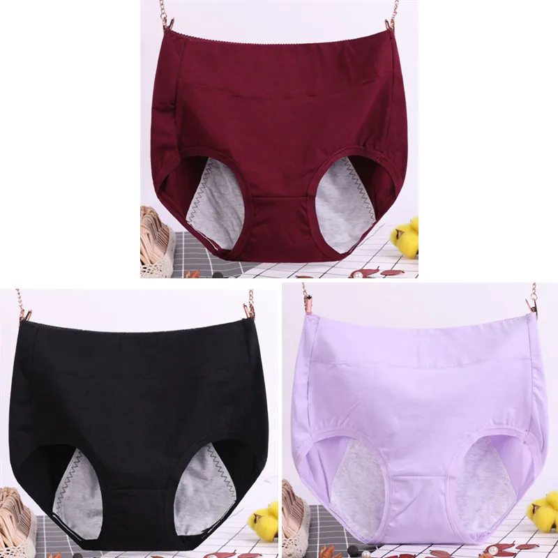 3PCS High Waist Leak Proof Menstrual Panties Physiological Panty Women Cotton Underwear Period Waterproof Briefs 630 high waisted lace underwear Panties