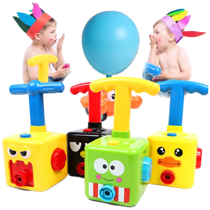 Torre de lanzamiento de globo eléctrico para niños, juguete de rompecabezas, educativo, de inercia, coche, juguete de experimentos de ciencia