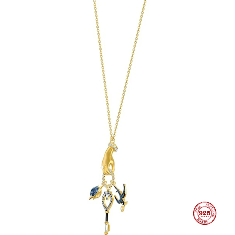 2020 Новое модное Очаровательное ожерелье из чистого серебра 925 пробы оригинальная