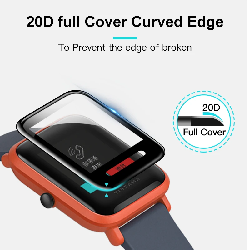 BAPICK Protective Glass For Xiaomi Amazfit Bip Film Glass Full Cover Huami Amazfit Bip Screen Protector Protection Accessories BAPICK Protective Glass For Xiaomi Amazfit Bip Film Glass Full Cover Huami Amazfit Bip Screen Protector Protection Accessories