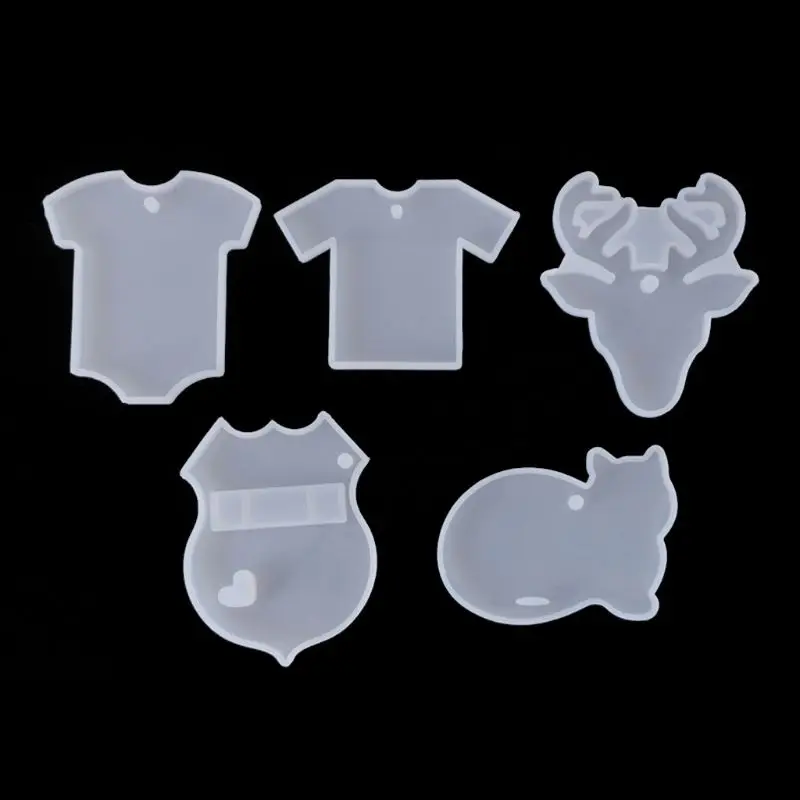 5 шт. DIY Футболки лося олень кошка Babysuit подвеска брелок полимерная форма Ювелирный