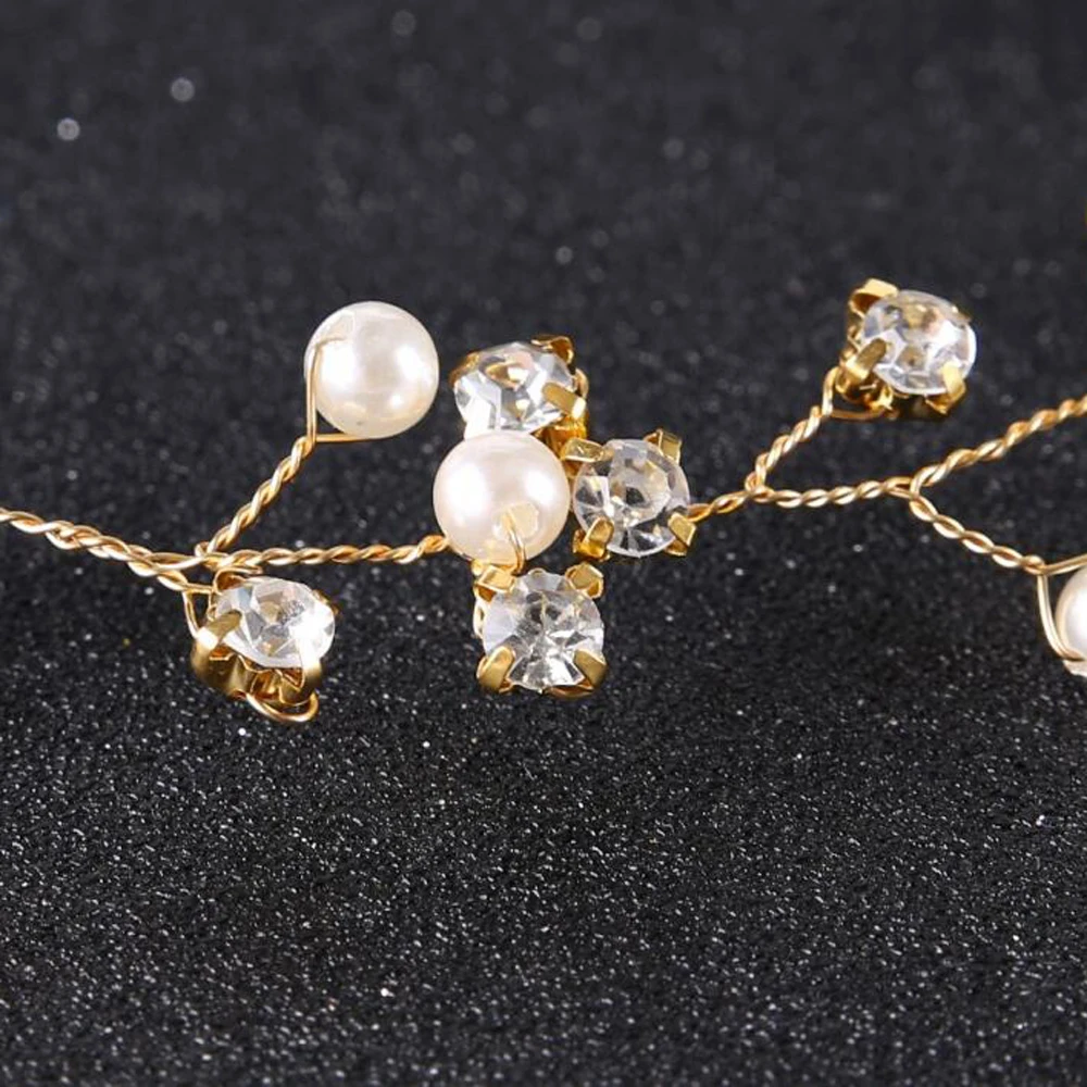 Wedding Gold Silver Rhinestones Headband Tiara Wedding Hair Vine Bridal Headband Hair Jewelry accessories for Women