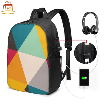

Geometric Backpack Triangles 2012 Backpacks High quality Multi Purpose Bag Teen Pattern Men - Women Bags
