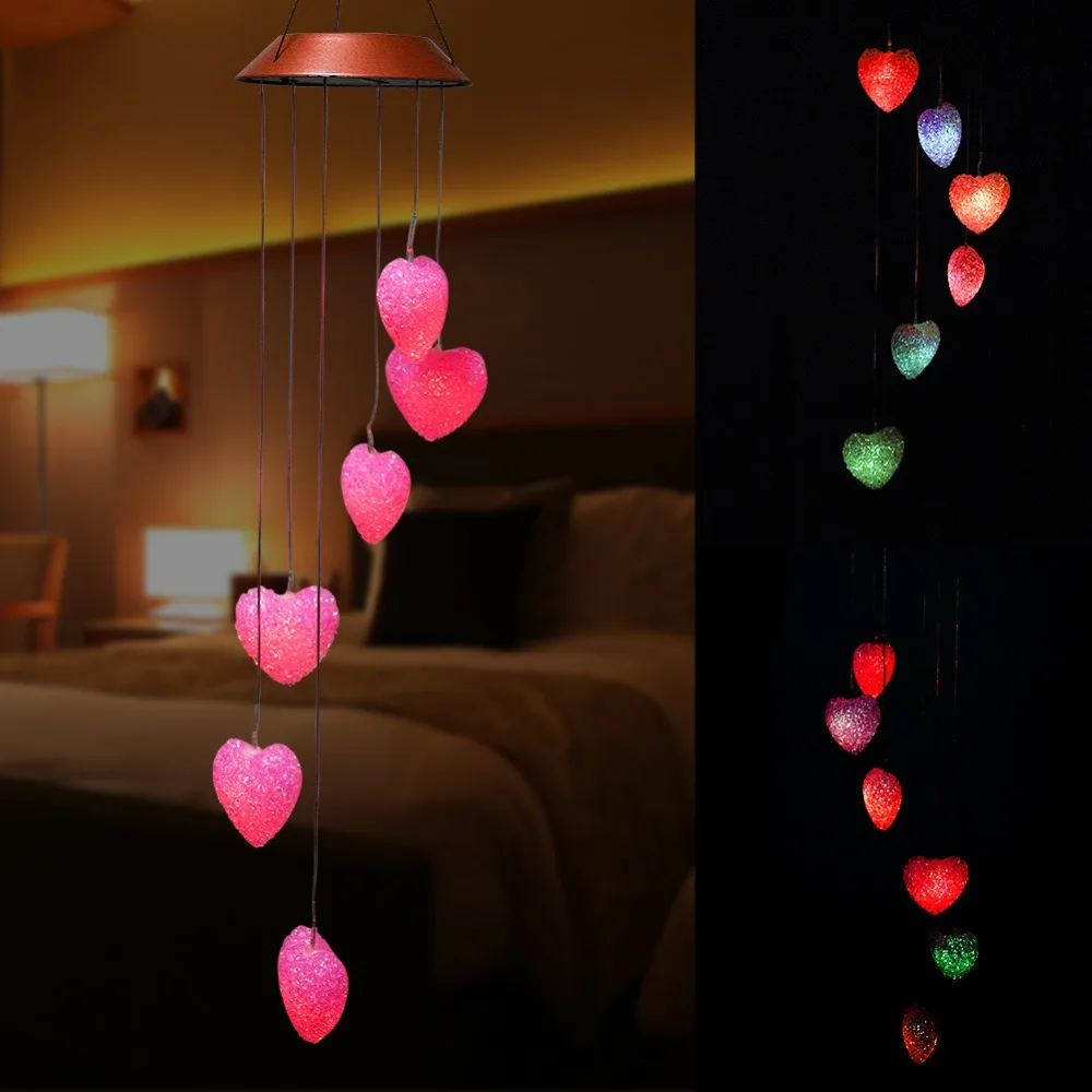 LED Solar Wind Chimes Outdoor Waterproof Color Changing Light Wind Chime for Home Party Garden Night kids room Decoration