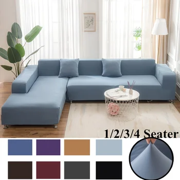 

Stretch Solid Color Sofa Cover For Living Room 1/2/3/4 Seater,Buy 1Pcs Come With 1Pcs Pillowcover,Support UK/DE Warehouse