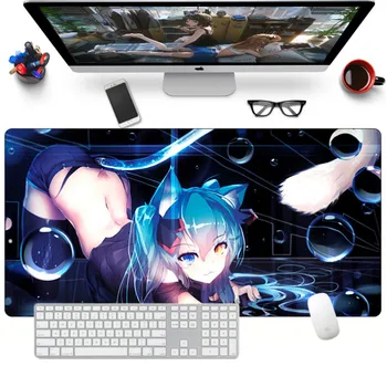

Custom DIY Mouse pad Anime Hatsune Miku Large Gaming Mousepad Gamer XL Sexy Girl Otaku Rubber Computer Locking Edge Keyboard Mat