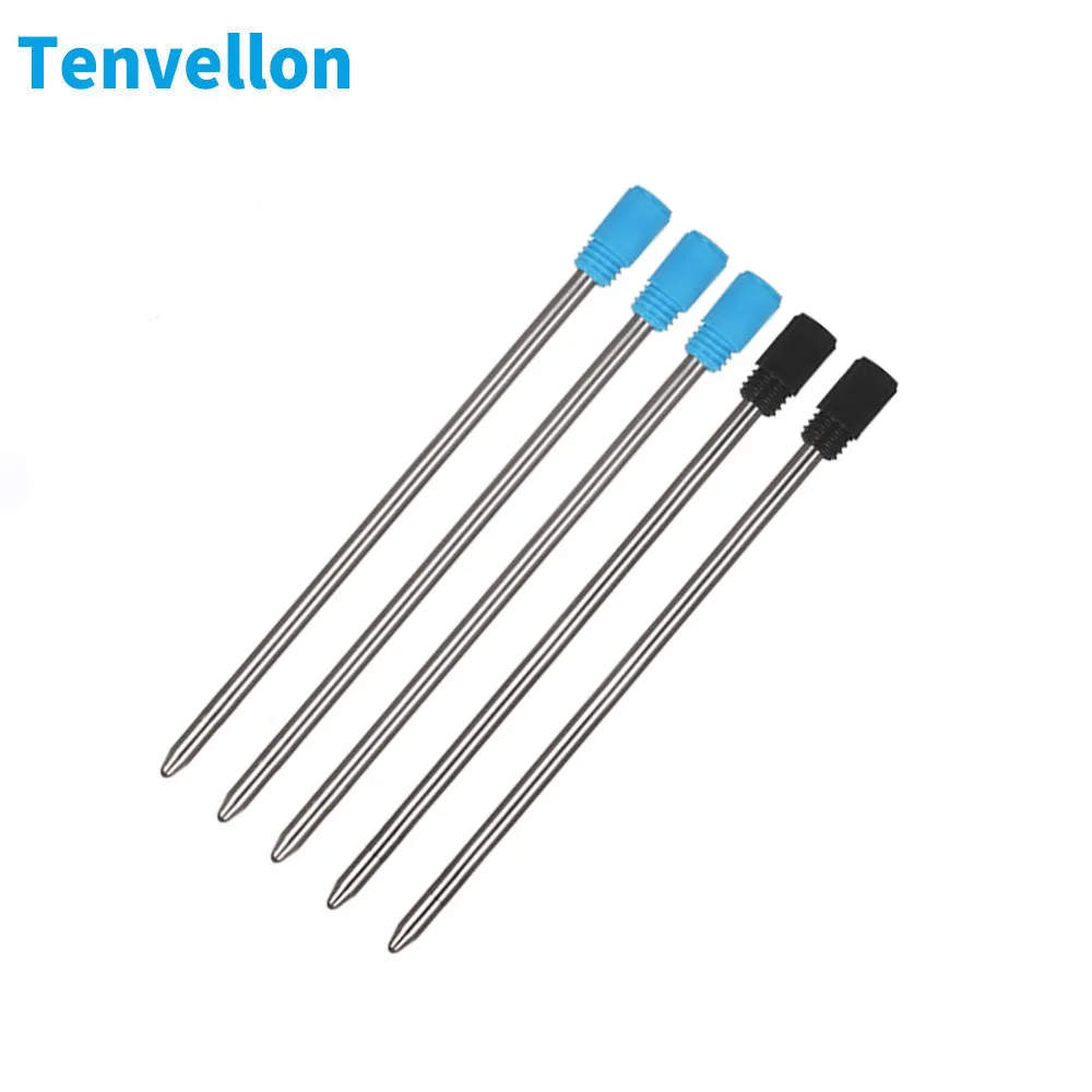 Tenvellon-Bolígrafo táctico, recarga negro y azul, recarga de tinta, apto para bolígrafo táctico de 7cm, 5 uds.